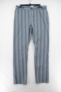 VTG Frontier Classics Pants Mens 42x36 Blue Gray Striped Buckle Back Western